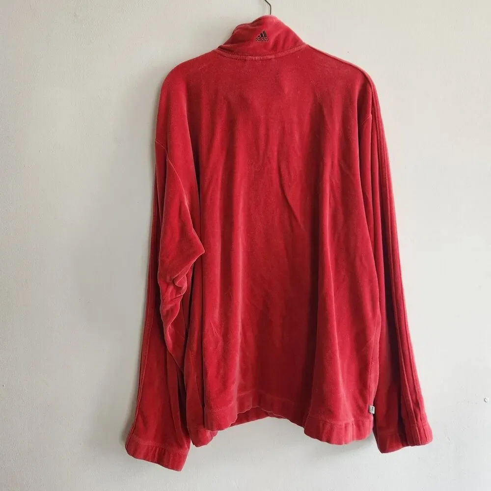 Adidas Y2K 02 red velour tracksuit set Jacket & Pants Size M vintage streetwear